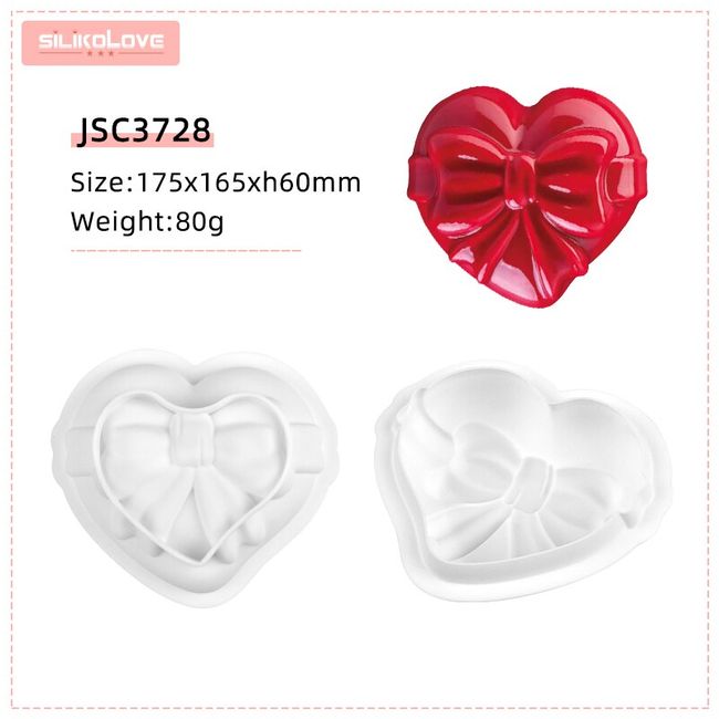 Heart Silicone Molds, 3D Mousse Cake Mold Non-stick Brownie