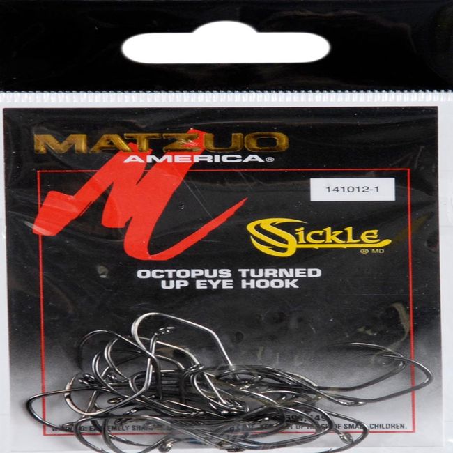 Matzuo Sickle Octopus Hook (Pack of 25), Black Chrome, 1