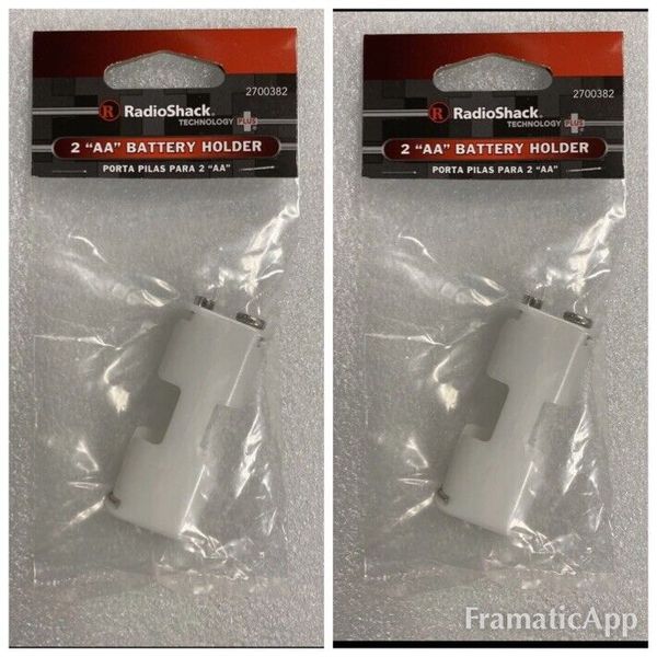 Lot of 2 Radio Shack "AA" Snap Battery Holders, 270-0382. Brand New!!