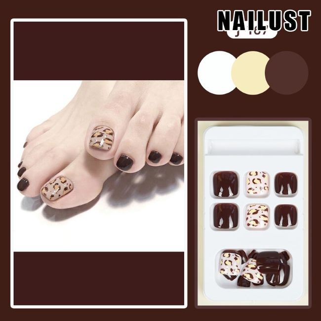 Toe Nails  [Set of 24] Nail Tips Nail Tips Nail Stickers False Nails False Nails Present Paste Nails Peelable Summer Nails Nail Supplies Nail Art Nail Parts NAILUST