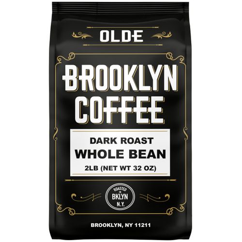 BROOKLYN COFFEE Whole Bean, Classic Dark Roast (2lb) Bold, Smooth Taste, Intense Aroma - Fresh Bulk Coffee Beans Roasted Weekly in NYC