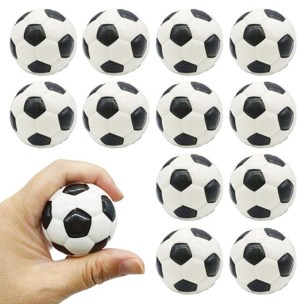 Urspasol 12 Pack Mini Soccer Stress Balls 2 Inch Small Sports Balls Soft Foam Soccer Squeeze Balls for Party Decor, Favors, Gifts,School Rewards, Anxiety Relief Hand Exercise