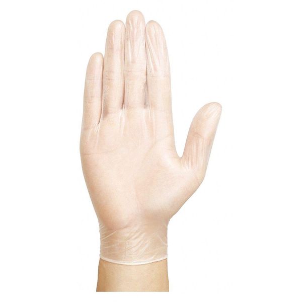 Disposable Gloves, Vinyl, M, Clear, PK100