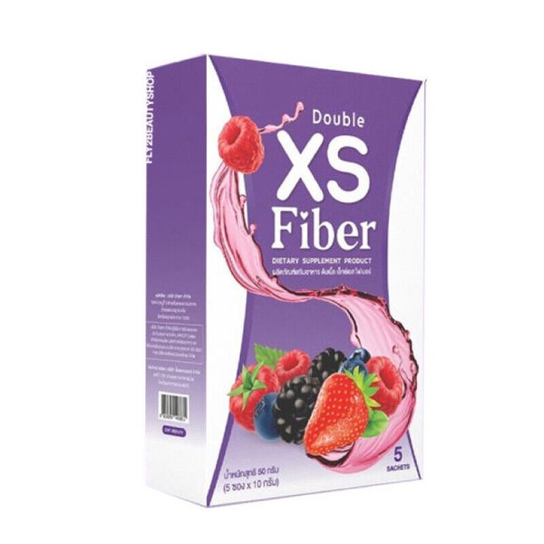 Double xs Fiber Detox Natural Reduce Weight Belly Fat Easy Dri (1 box 5 packets)