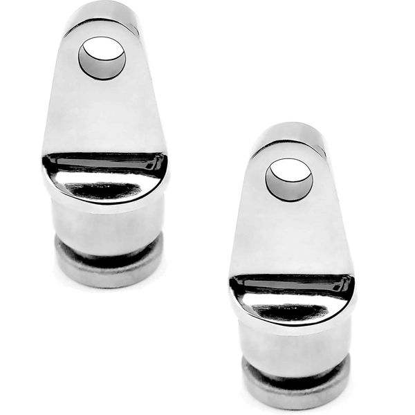 Amadget 2PCS Stainless Steel Boat Bimini Top Fitting Round Inside Eye End Hardware for O.D. 7/8”Tube