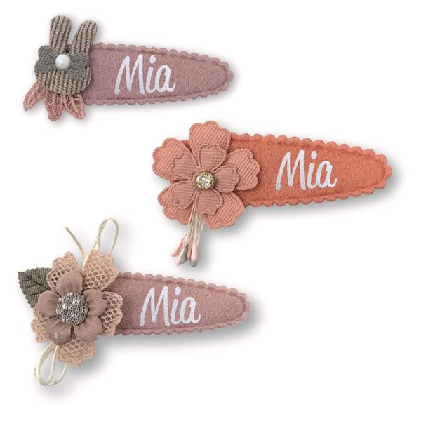 Personalised 3 PCS Hair Clips Set for Little Girls Accessories Gift