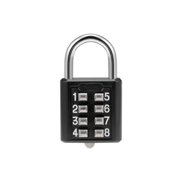 sourcing map 8-Digit Combination Padlock Push Button Lock for Locker Cabinet Black