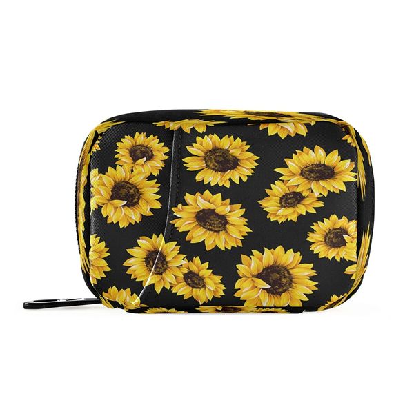 Sunflower Pill Cases Bag Pill Box Organizers Medicine Container Case Vitamin Supplement Holder