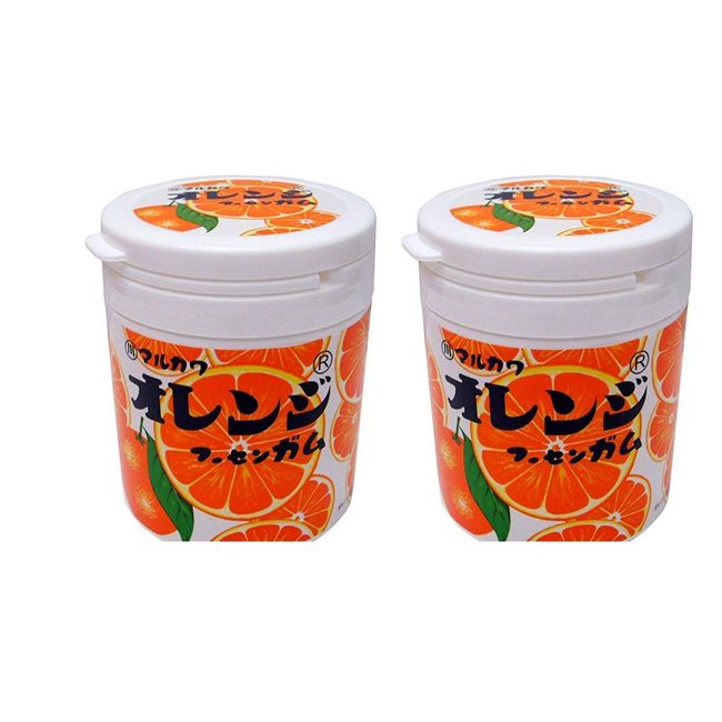 Marukawa Seika Orange Marble Gum Bottle, 4.6 oz (130 g) x 2 Packs (2 Pieces (Bulk Purchase)