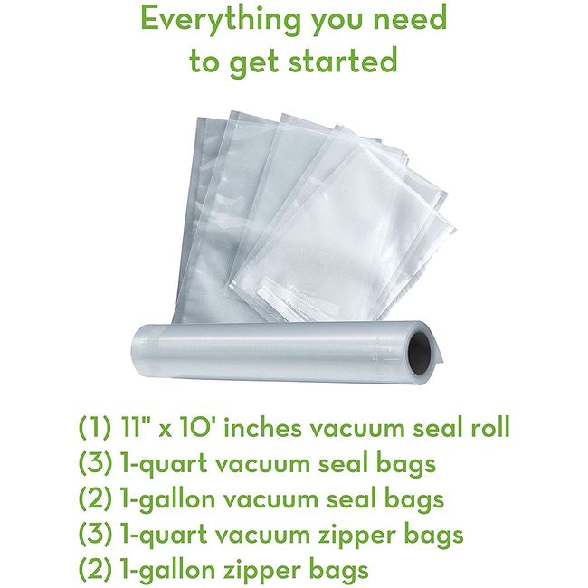 FoodSaver 8 and 11 Vacuum Seal Rolls Multipack, Make Custom-Sized  BPA-Free Vacuum Sealer Bags, Multi-Pack, Clear & 1-Quart BPA-Free  Multilayer