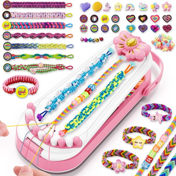 Friendship Bracelet Making Kit for Girls-DIY Bracelets Maker Art & Craft Kits for Kids-Jewelry String Braiding Set Toys for Age 6 7 8 9 10 11 12 Year Old Girl Advent Calendar Christmas Birthday Gifts