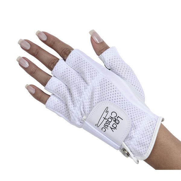 Lady Classic Left Hand Half Glove, White, Large