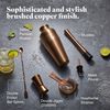 VonShef Cocktail Shaker Set, Copper 6pc Set with 550ml Parisian Cocktail Shaker, Professional Bartender Set for Home Bar, Including Strainer, Muddler, Jigger & Other Bar Accessories, Gift Box Included