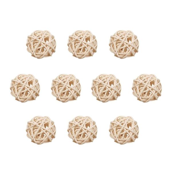 YFFSFDC 10pcs Parakeet Toys Pet Toys Mini Ball Uncolored Natural Color 3cm Parrot Hamster Cat Chew Toy (10pcs raw wood)