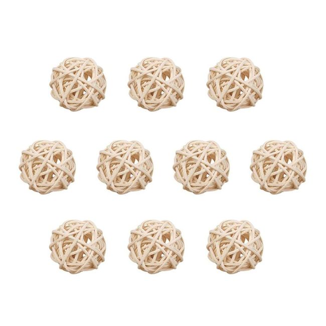 YFFSFDC 10pcs Parakeet Toys Pet Toys Mini Ball Uncolored Natural Color 3cm Parrot Hamster Cat Chew Toy (10pcs raw wood)