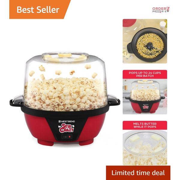 Electric Popcorn Maker 6 Qt Large Capacity Theater Snack Machine Red