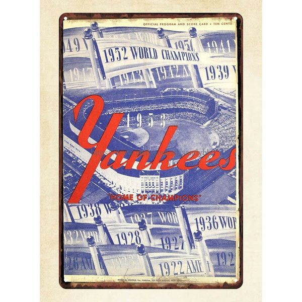 1953 baseball  Program tin sign deco bar