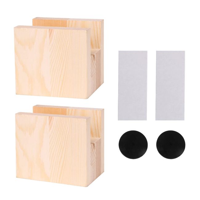 logyues 2pcs Furniture Soft Feet Table Recessed Pine Wood Groove Width 10x5x4cm Wood Color