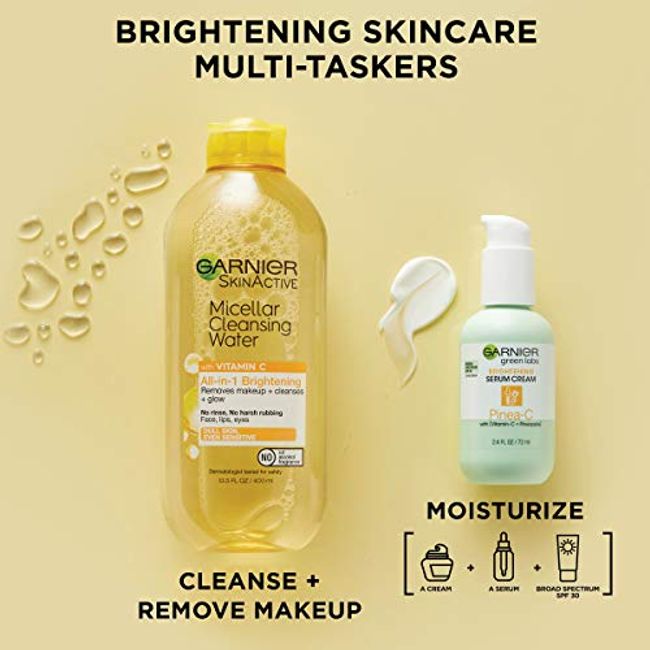 Garnier SkinActive Micellar Water for All Skin Types, Facial Cleanser &  Makeup Remover, 13.5 Fl Oz (400mL), 1 Count (Packaging May Vary)