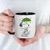 CafePress Snoopy Raining Clovers 11 oz (325 ml) Ceramic Coffee Mug