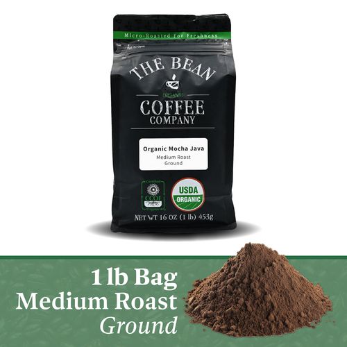 The Bean Organic Coffee Company Mocha Java, Medium Roast, Ground Coffee, 16-Ounce Bag