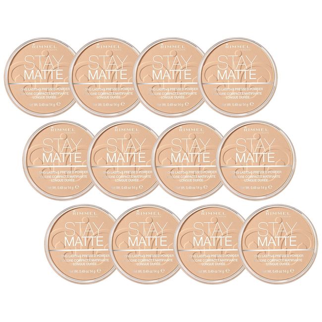 Pack of (12) New Rimmel London Stay Matte Pressed Powder, Sandstorm 004, 0.49 oz