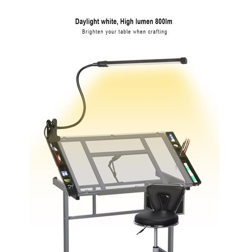 LED Desk Lamp Dimmable Eye Care Reading Light 3 Color Changing 10-Level Brightness Mental Flex Clamp Lamp Clip On Light for Bedroom LED Table Light (Black)