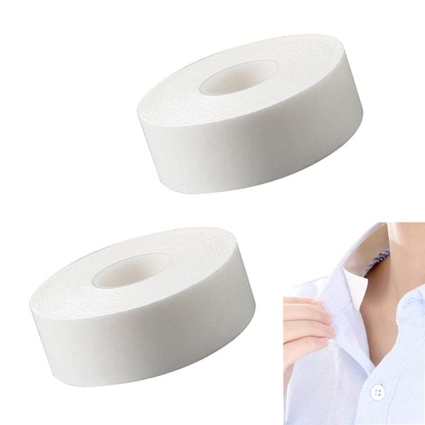 YFFSFDC Sweat Pad 8M Cloth Seals for Clothes, Sweat Sheets, Dirt Guard Tape, Hat Liner, Collar, Sweat Absorbent, Anti-Stain, Non-woven Fabric, Disposable, Unisex (White, 2 Rolls)