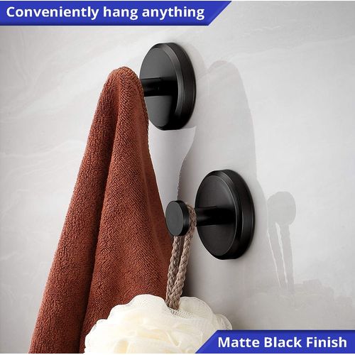 HOME SO Suction Cup Hooks for Shower, Bathroom, Kitchen, Glass Door, Mirror, Tile – Loofah, Towel, Coat, Bath Robe Hook Holder for Hanging up to 15 lbs – Waterproof, Dark, Matte Black (4-Pack)