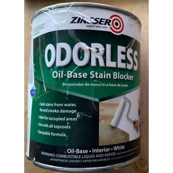 Zinsser Odorless Oil-Based Stain Blocker White Interior 03954 One Quart Dented