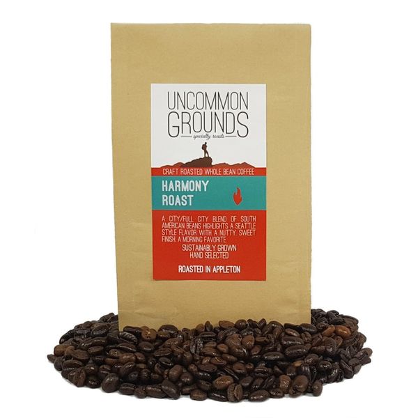 Uncommon Grounds Specialty Coffee Roasts - Harmony Brazilian Premium Arabica (12 oz Whole Bean) - Artisan Roasted for Optimum Flavor