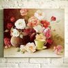 Cross stitch, flower, oil painting, C0044