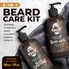 Beard Wash and Conditioner with Oil for Men, Anti Beard Dandruff Moisturizer, Beard Softener and Strengthener, Beard Care Set for Growth with Argan and Jojoba - Sandalwood Scented Combo, 17oz