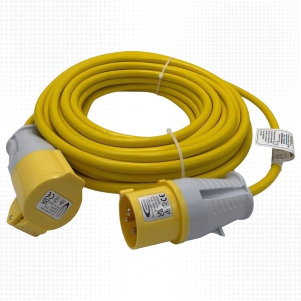 110V Extension Lead 25M, 2.5mm Cable, 16 Amp Plug and Coupler UK Made
