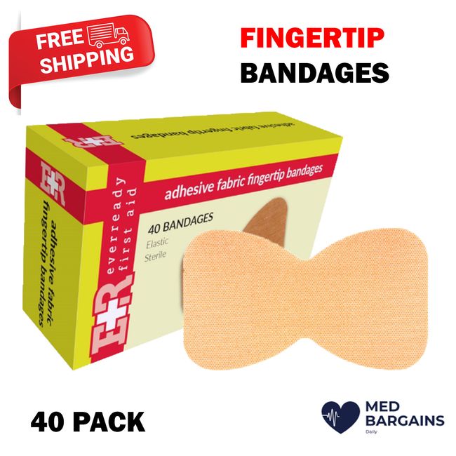 Ever Ready First Aid Adhesive Finger Tip Bandages Elastic Sterile - 40CT