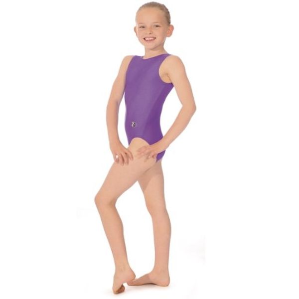 The Zone Z103CAD Sleeveless gymnastics leotard, Nylon/Lycra, Purple, size 26"