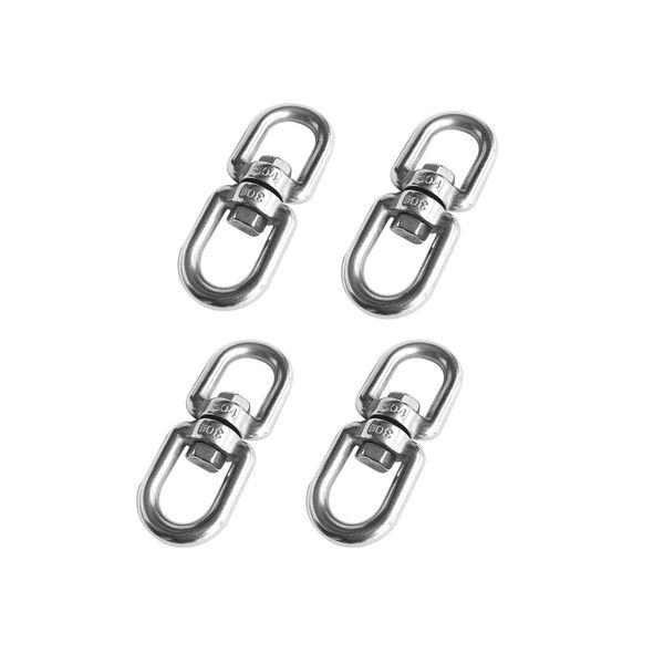 LGEGE Stainless Steel Swivels Cheer Twisting Swivels Swivel Metal Chain Hardwares 6mm Set of 4