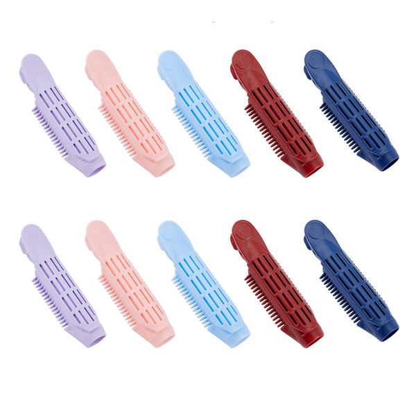 SUPERFINDINGS 10pcs Hair Styling Clips Volume Fluffy Hair Curler Clips Hair Root Clips Curling Iron Roller Hand Winding Curler Styling Tools 5 Colors