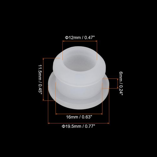 MECCANIXITY 10Pcs Snap Rubber Grommet Hole Plug Mount Dia 16mm ID 12mm H 11.5mm Seal Anti-Scratch for Electrical Box Cable Pipe Transparent