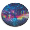 1 x Round MDF Magnet - Digital Cyber Computer Surface 21066