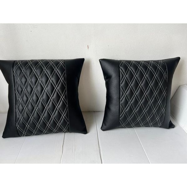 Lusso Double Diamond Quilted Cushions – Compatible With Rock & Roll Bed VW T4 T5 T6 Campervan Motorhome – Size 46 X 46 Cm – 2 Pc (White)