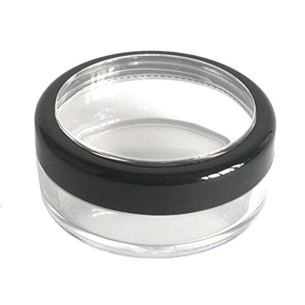 20mL THICK WALL Empty SMALL PLASTIC JAR with Black Rimmed Lid for Cosmetic/Craft/Travel/Lip Balm (12 Jars)