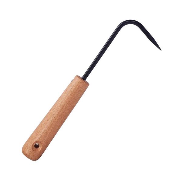 HiChuAng Weeding Tool Handle Weed Garden Weeding Stainless Steel Single Grappling Hook Digging Cultivator Artificial Weeding Machine For Digging Grass Loose Soil Garden Digging Tilling (black)