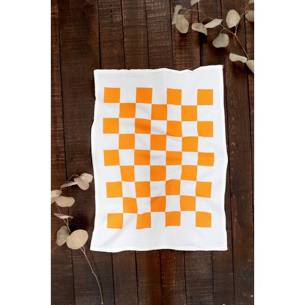 Tennessee Orange Checker Tea Towel - one only