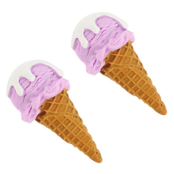 Vaguelly 2pcs Simulated Ice Cream Mold Dessert Shop Display Accessories Fake Ice Cream Cone Prop Realistic Ice Cream Ice Cream Cone Model Ice Cream Prop Water Cup Food Play Resin The Party