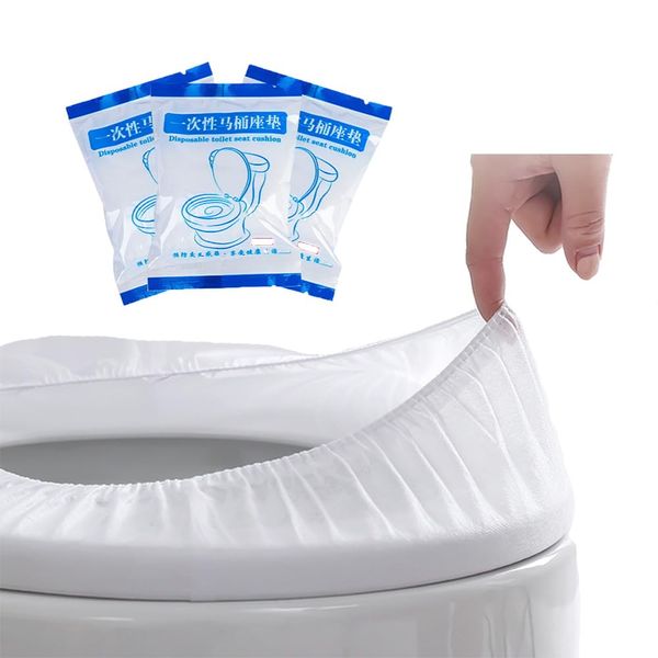 YIXINLYMY Toilet Seat Seat Cover, Disposable, Non-woven Fabric, For Going Out, For Guests, Portable, Pack of 10 (Individually Packaged), Antibacterial, Absorbs Sweat & Removes Stickiness, Disinfected,