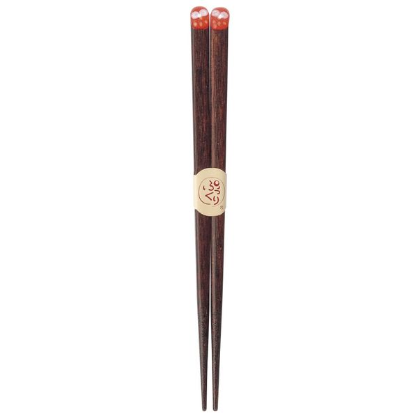 カワイ 箸 和柄 ぷっくりふくろう レッド 18cm 024257