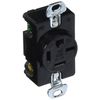 Receptacle, Single, 20A, 15-20R, 250V, Black