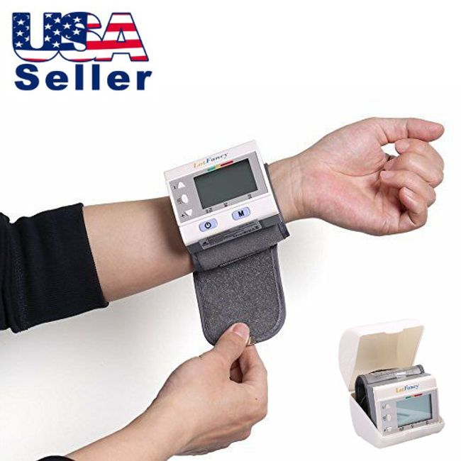 Automatic Wrist High Blood Pressure Monitor BP Cuff Machine Heart Rate Gauge Kit