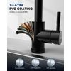 Matte Black Kitchen Faucets with Soap Dispenser,Kitchen Faucet with Pull down Sp